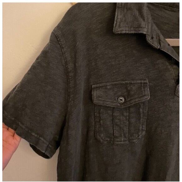 Lucky Brand Men’s Polos Large Set Of 2 Short Sleeve Shirts Gray Burgundy Pockets - Picture 7 of 10